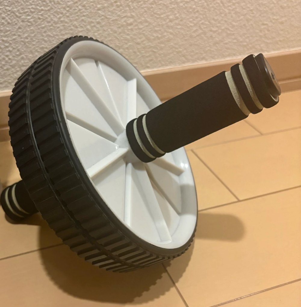 8か月使ったダイソーの腹筋ローラー。車輪が2つ並んだタイプ